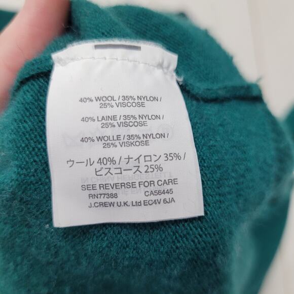 J. Crew wool V neck pullover sweater deep green - Picture 5 of 8